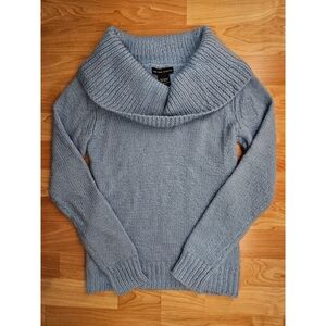 New York & Company Light Blue Cowl Neck Sweater